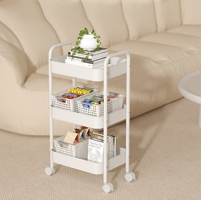 3 Tier Storage Trolley Cart On Wheels Kitchen Bathroom Laundry Narrow Space Rack - Shop NCLC