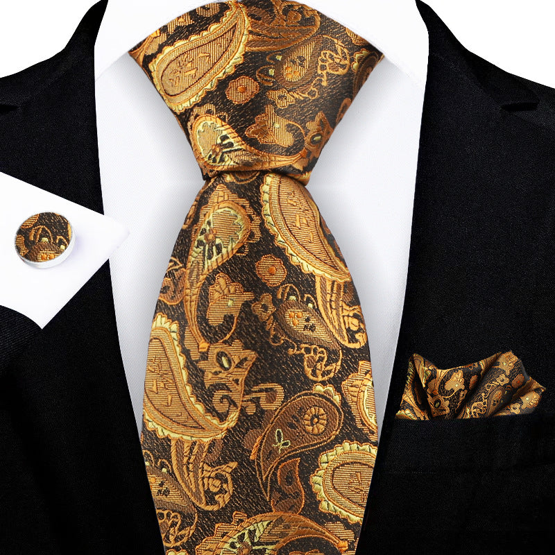 Jacquard-embroidered Cashew Flower Tie - Shop NCLC