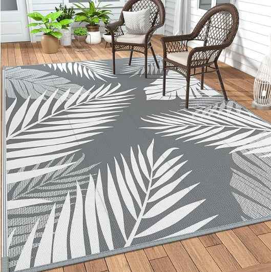 Reversible Waterproof Outdoor Rug | Plastic Straw Patio & RV Camping Mat | Foldable Area Carpet