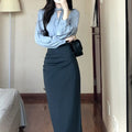 Sophisticated Commuter Professional Shirt Skirt For Women - Shop NCLC