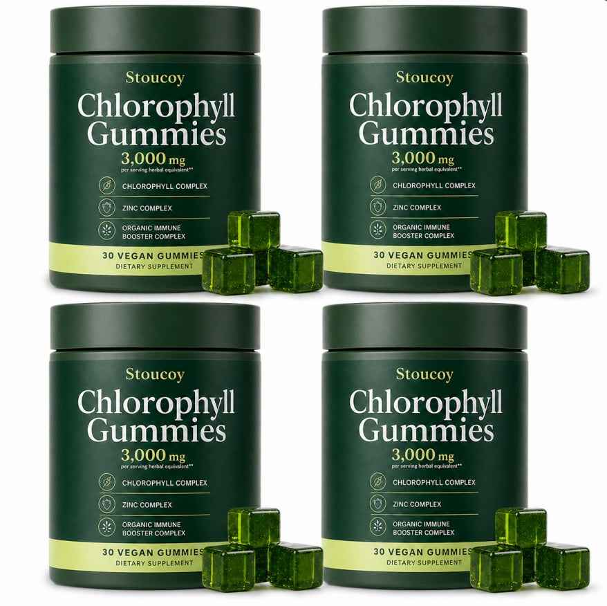 Chlorophyll Gummies – Vegan Internal Deodorant & Body Detox Supplement – Delicious Orchard Fruit Flavor, 30 Count