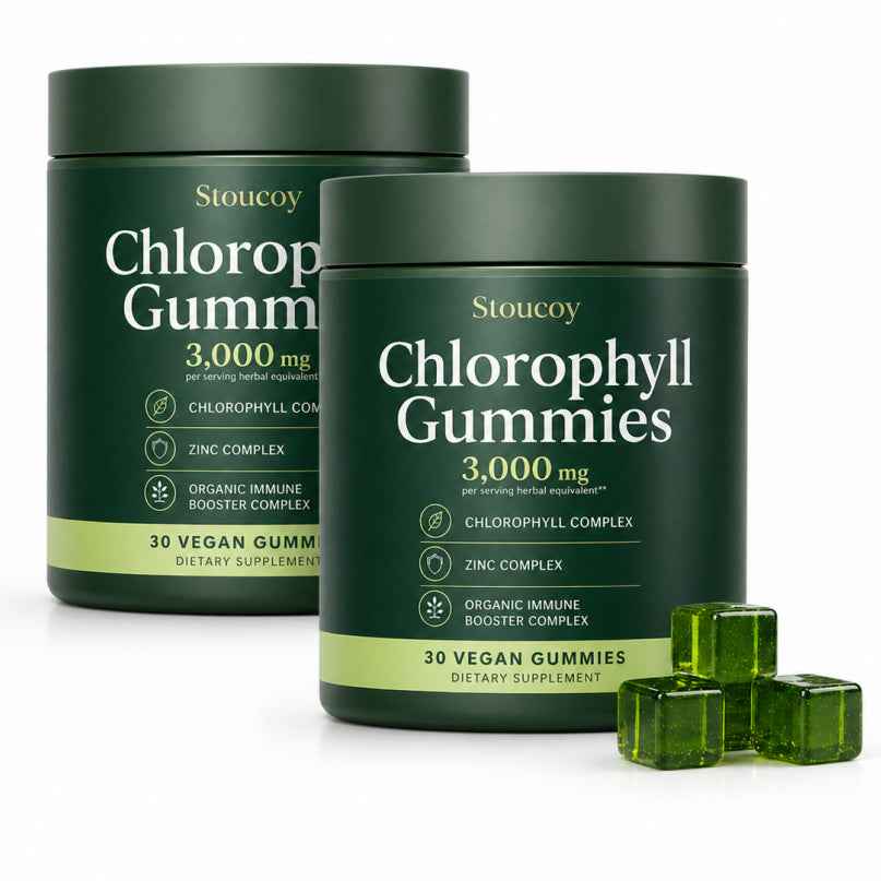 Chlorophyll Gummies – Vegan Internal Deodorant & Body Detox Supplement – Delicious Orchard Fruit Flavor, 30 Count
