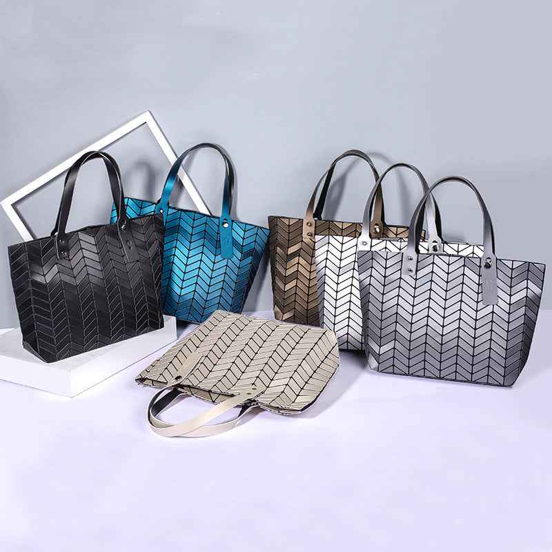 Women's Geometric Matte Pu Leather handbags