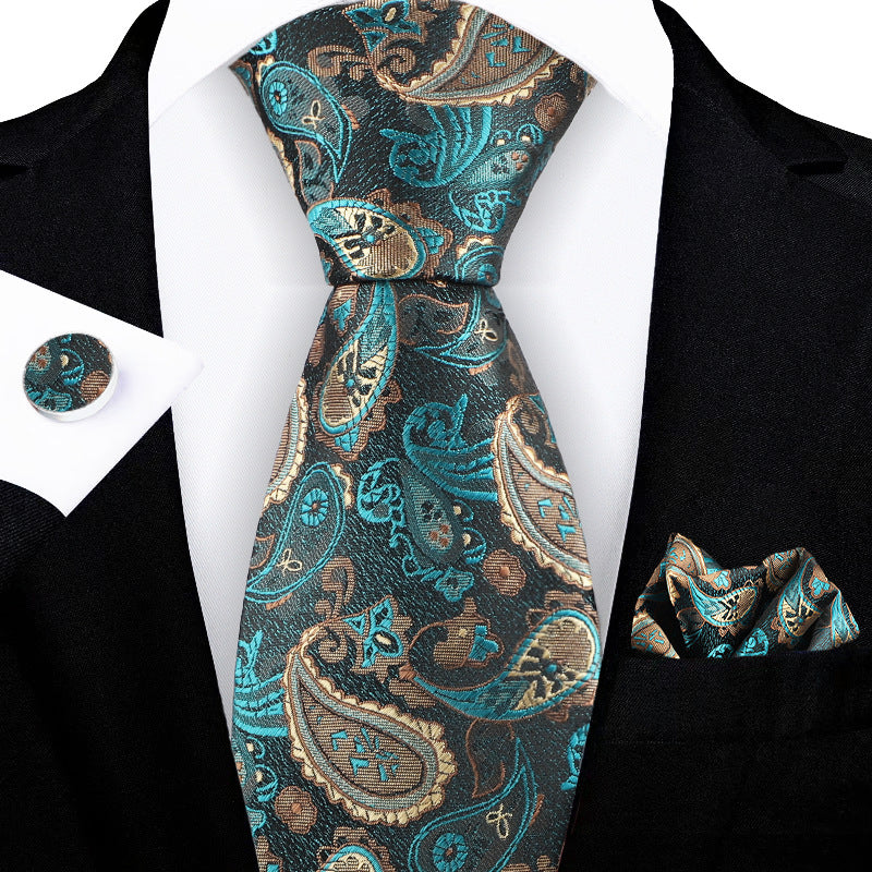 Jacquard-embroidered Cashew Flower Tie - Shop NCLC