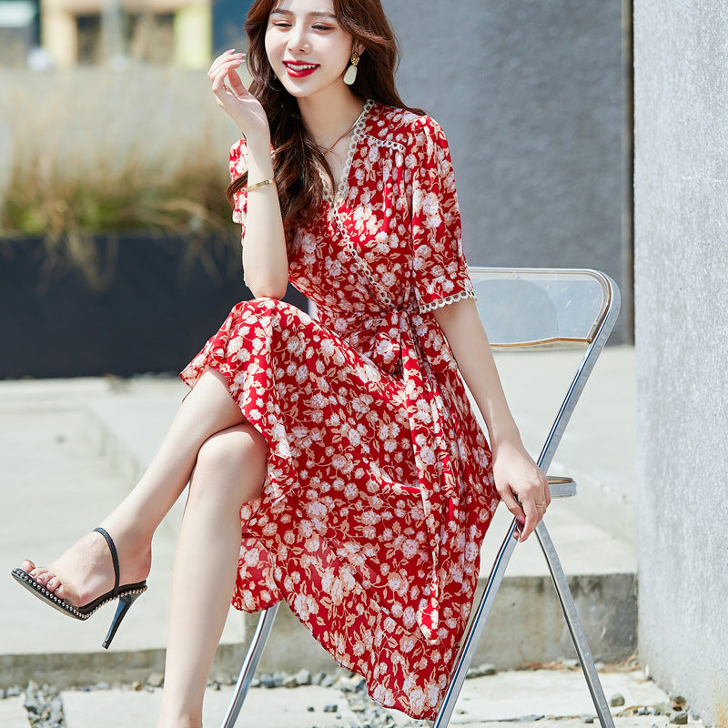 Women's Floral Chiffon Dress - Shop NCLC
