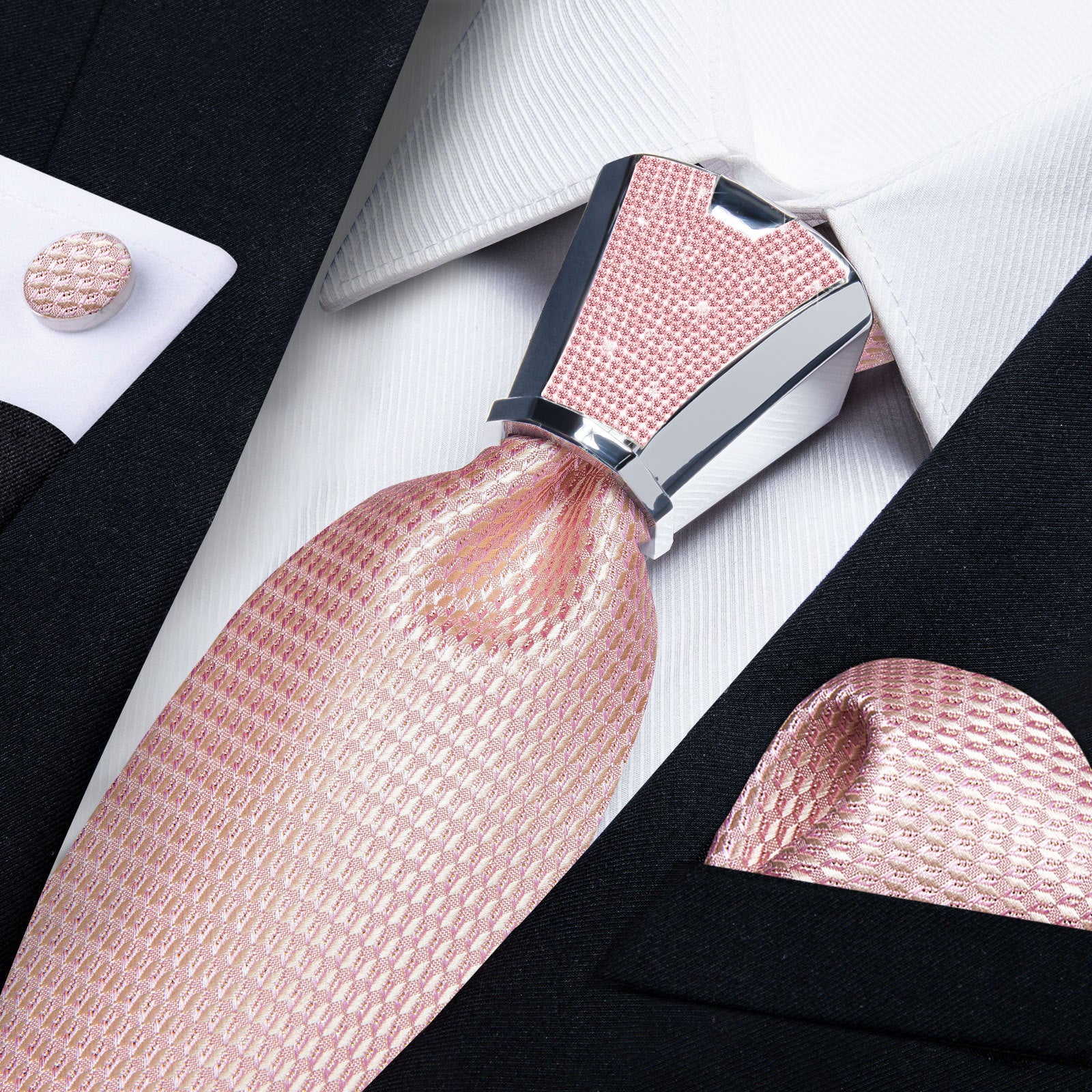 Luxury Men's Ties Accessories Designer Pink Silver Blue - Shop NCLC