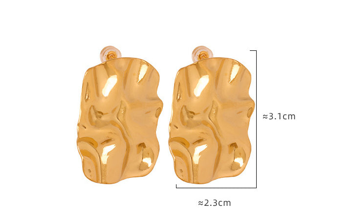 Square Pleated Earrings Jewelry Women - Shop NCLC