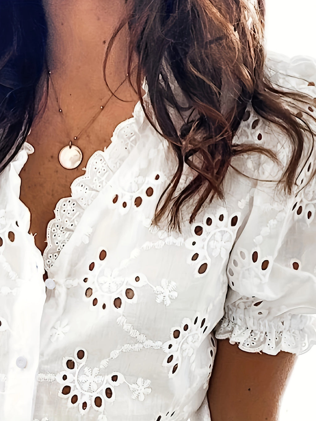 Women's Elegant Eyelet Shirt - Shop NCLC