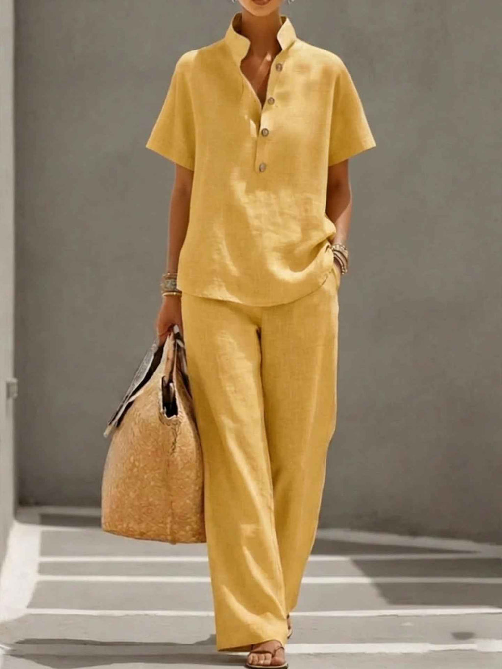 Women's Casual Short-Sleeve Pants Set
