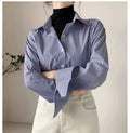 Blue Professional Striped Shirt For Women - Shop NCLC