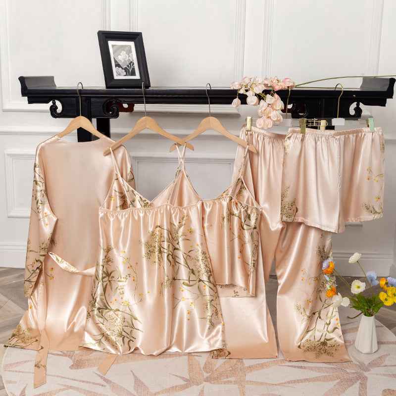 Large-Size 5-Piece Pajama Set For Women