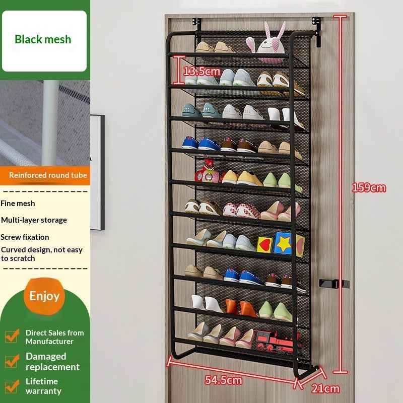 1PC20-30 Pairs Over Door Shoe Organizer, Space Saving 10 Tier Shoe Rack