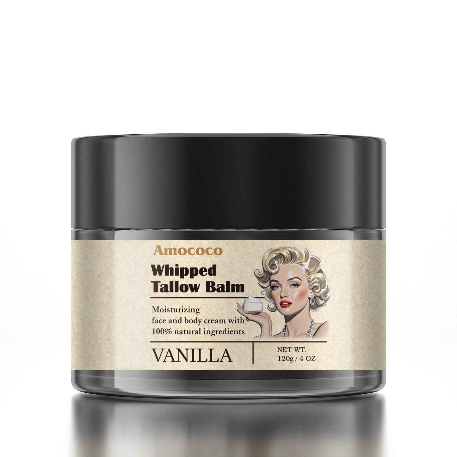 Waybill Amococo Whipped Tallow Balm Deep Hydration & Soothing Natural Beauty Cream For Face, Body Lips Universal Skin Balm With Vanilla Scent