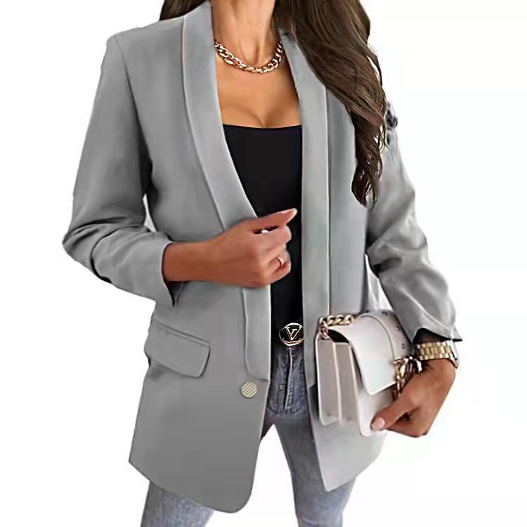 Women's Fashion Solid Color Lapel Button Slim Fit Blazer - Shop NCLC