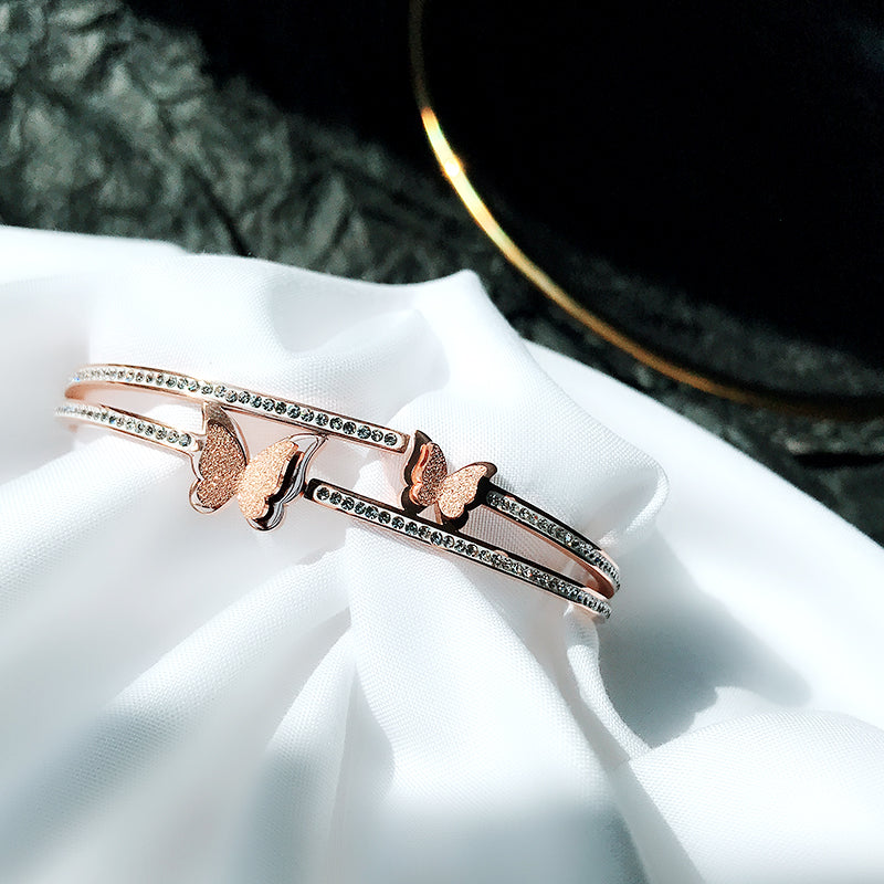 Rose Gold Titanium Steel Bracelet Women's Hand Jewelry - Shop NCLC