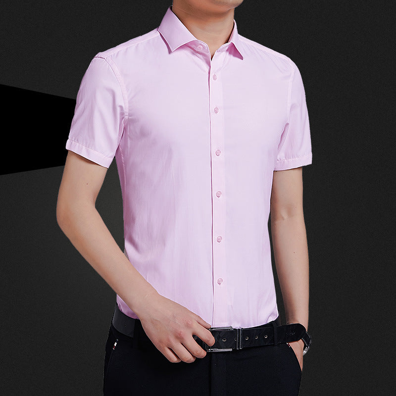 Solid Color Business Non-iron Professional Formal Wear Loose Casual Shirt For Men - Shop NCLC