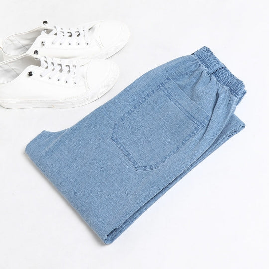 Linen solid color casual pants - Shop NCLC