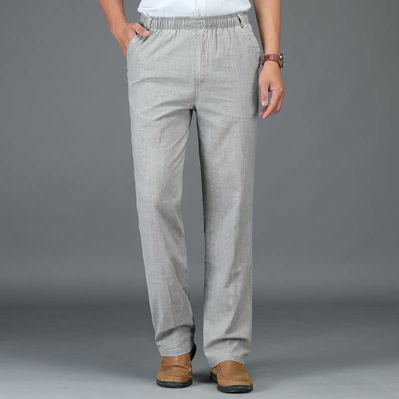 Linen solid color casual pants - Shop NCLC