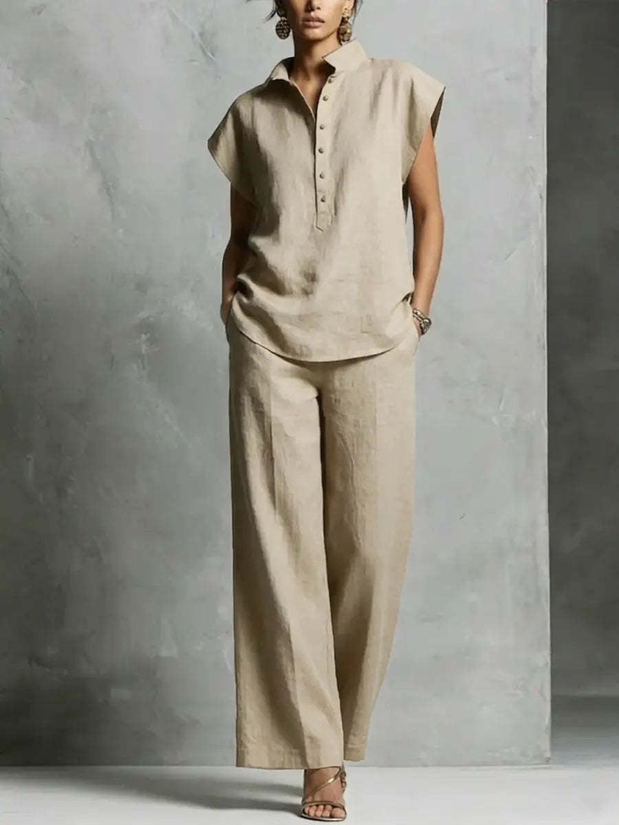 Women's Casual Cardigan Short-Sleeve Pants Set - Shop NCLC