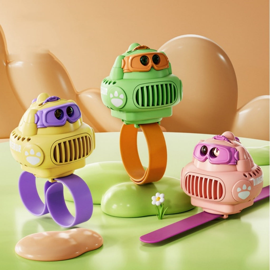 Cute Cartoon Dinosaur Handheld Mini Fan – USB Rechargeable Portable Wrist Fan, 3-Speed Personal Cooling with Stable Base - Shop NCLC