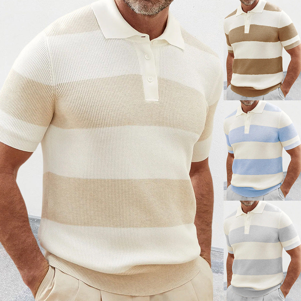 Mens Clothing Summer Fashion Lapel Sweater Short Sleeve Men Clothing Men Wears - Shop NCLC