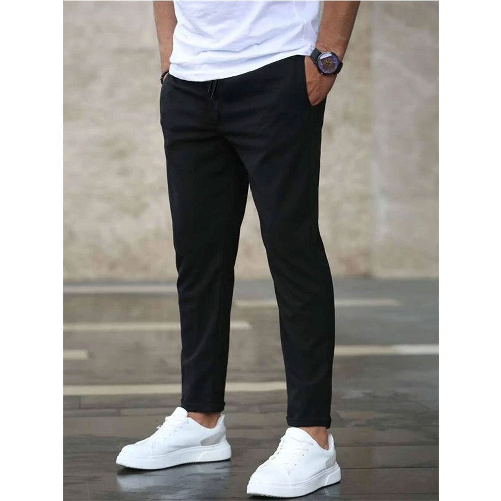 Men's Solid Color Casual Cropped Pants - Shop NCLC
