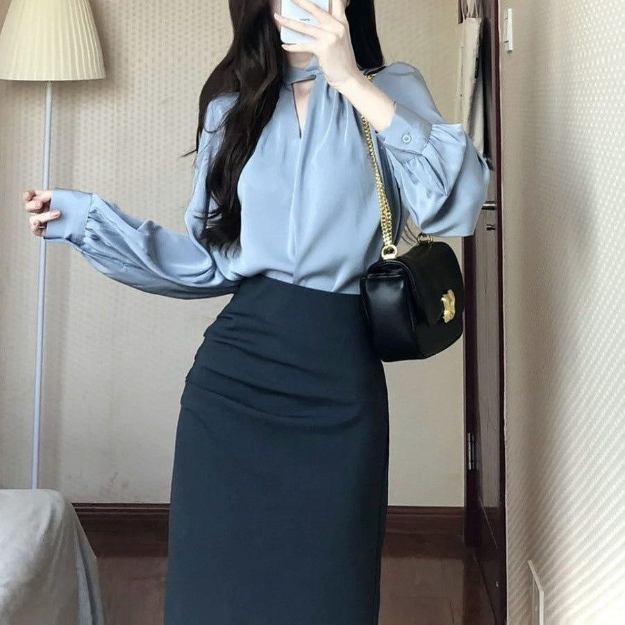 Sophisticated Commuter Professional Shirt Skirt For Women - Shop NCLC