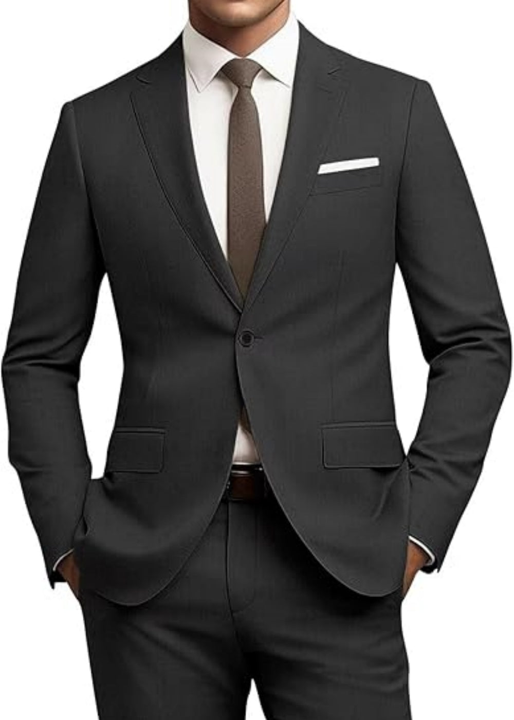 Men's Versatile Solid Color Business Jacket Long Pants Set - Shop NCLC