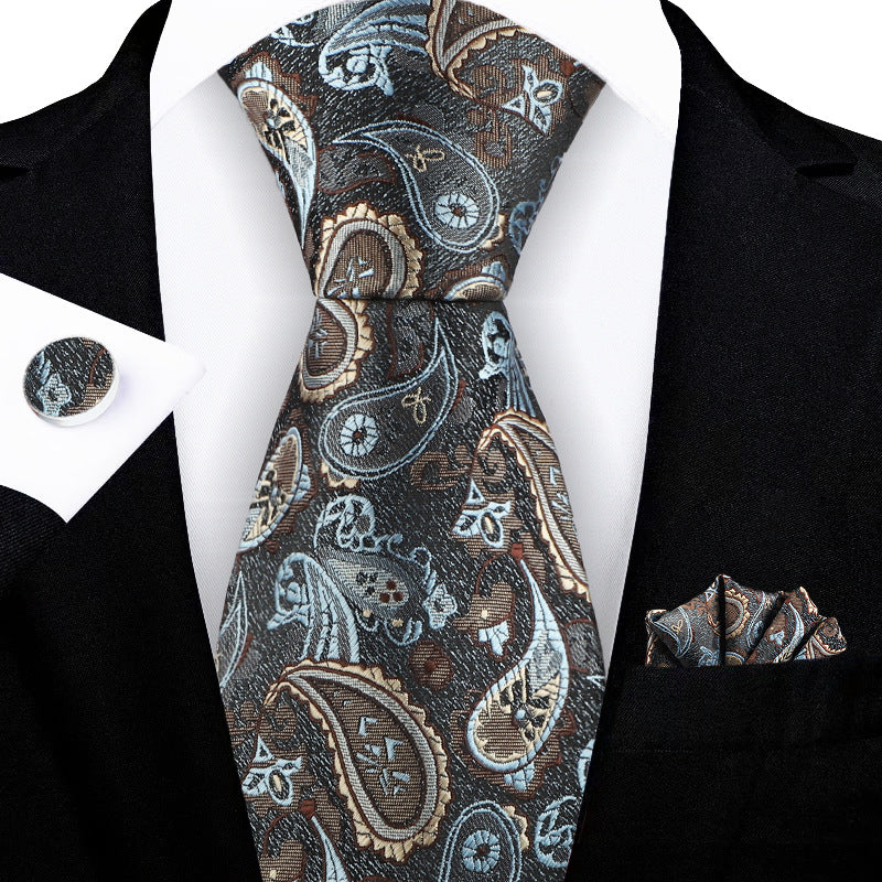 Jacquard-embroidered Cashew Flower Tie - Shop NCLC
