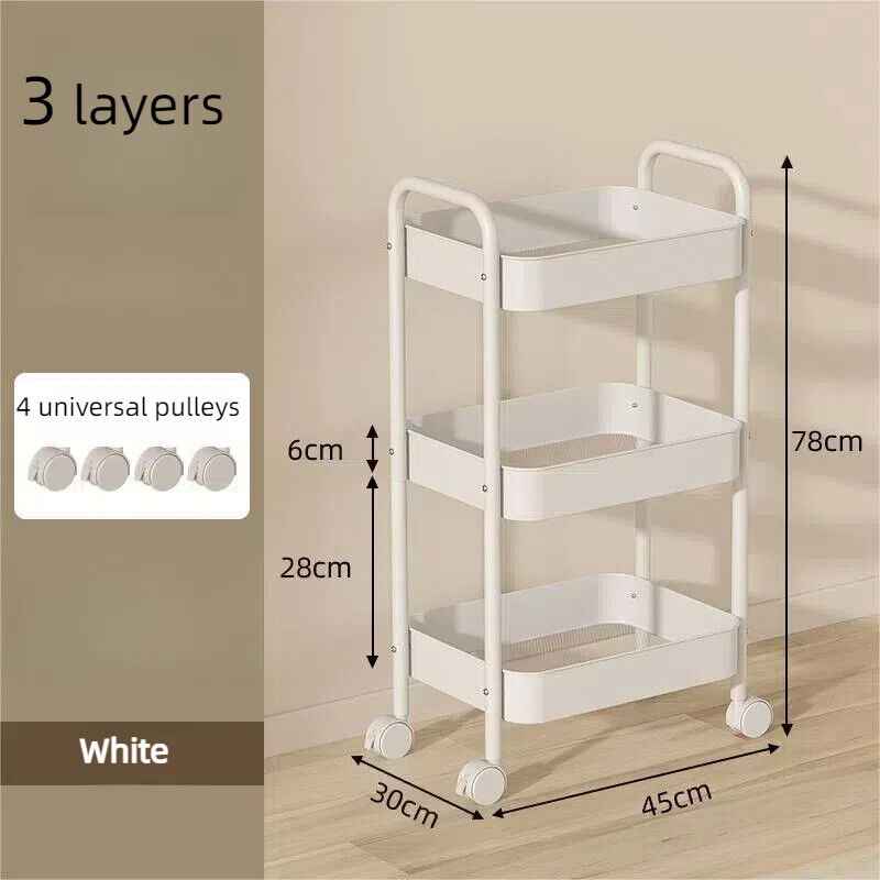 3 Tier Storage Trolley Cart On Wheels Kitchen Bathroom Laundry Narrow Space Rack