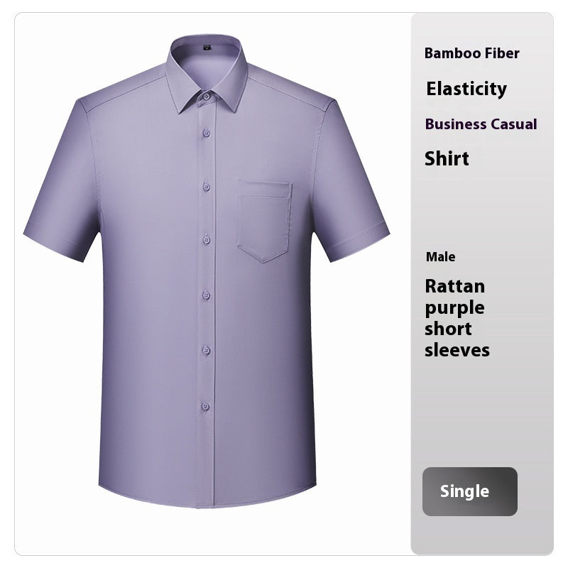 Bamboo Fiber White Shirt Men's and Women's Professional Short Sleeve - Shop NCLC