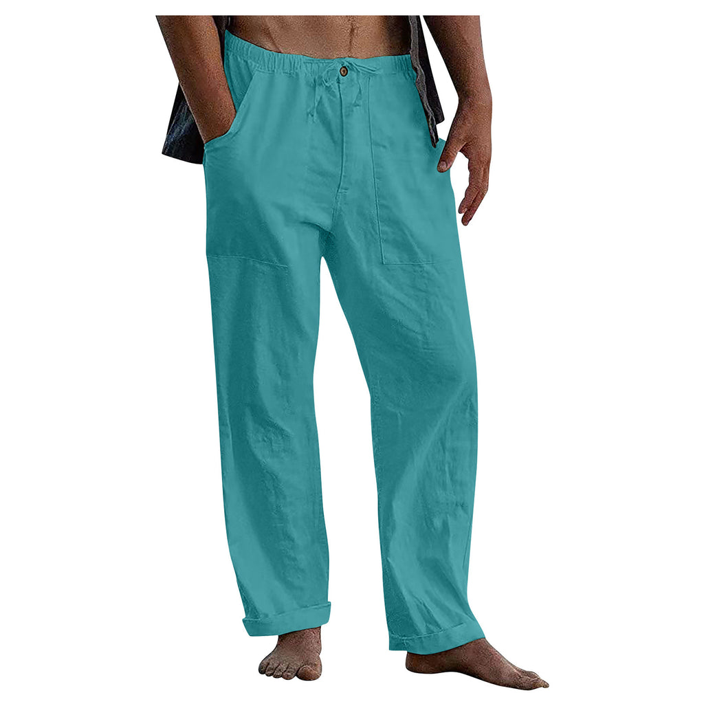 Drawstring Casual Pants Summer Solid Color Trousers - Shop NCLC
