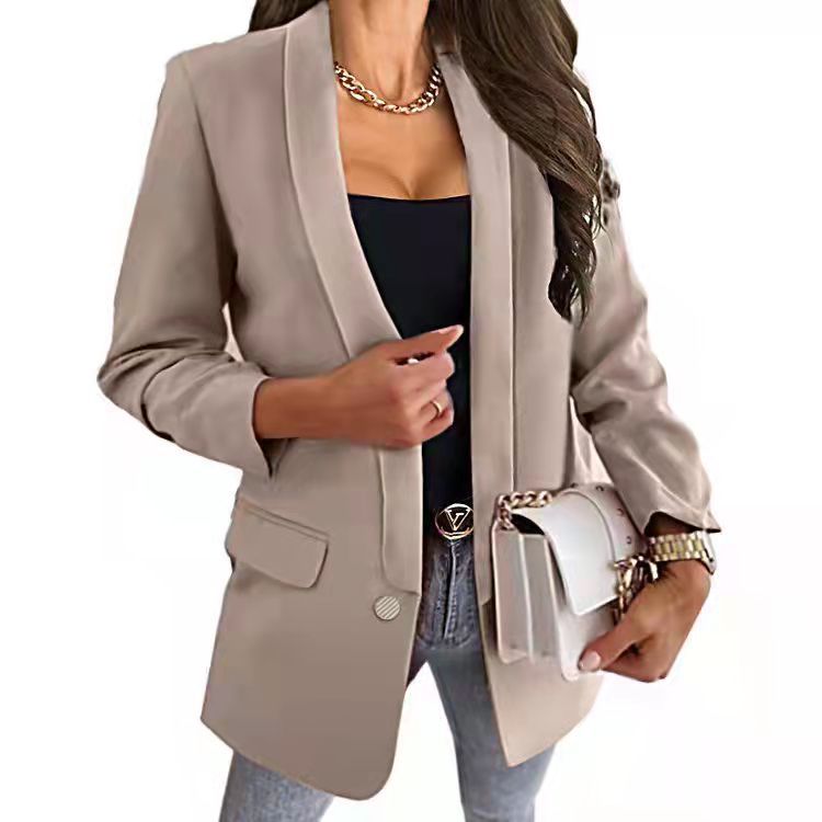 Women's Fashion Solid Color Lapel Button Slim Fit Blazer - Shop NCLC