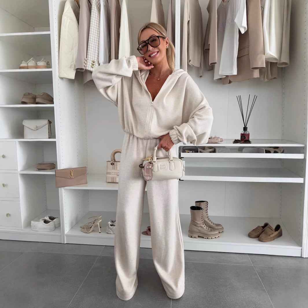 Elastic Trousers Two-piece Set Women