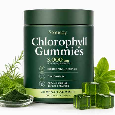 Chlorophyll Gummies – Vegan Internal Deodorant & Body Detox Supplement – Delicious Orchard Fruit Flavor, 30 Count