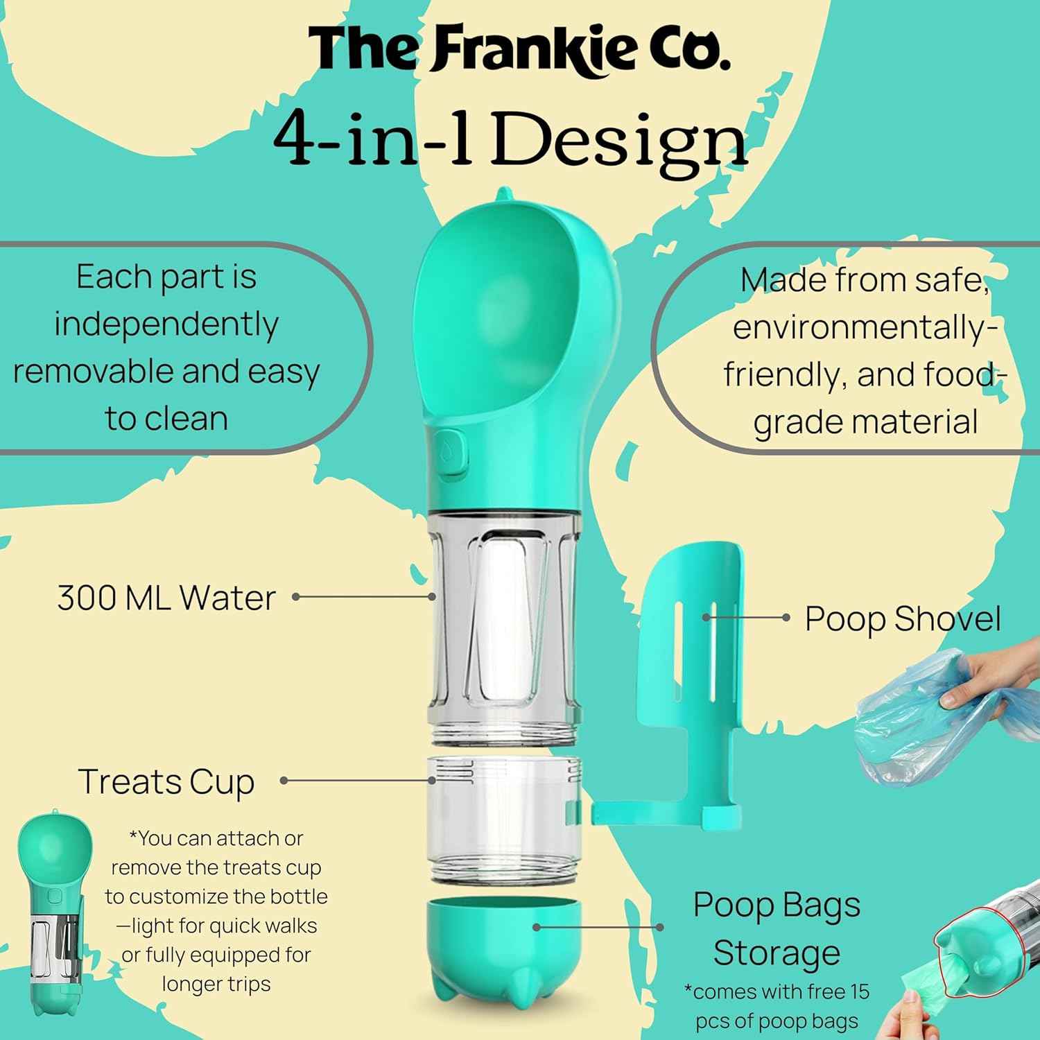 Pet multifunctional water cup Going with the dog