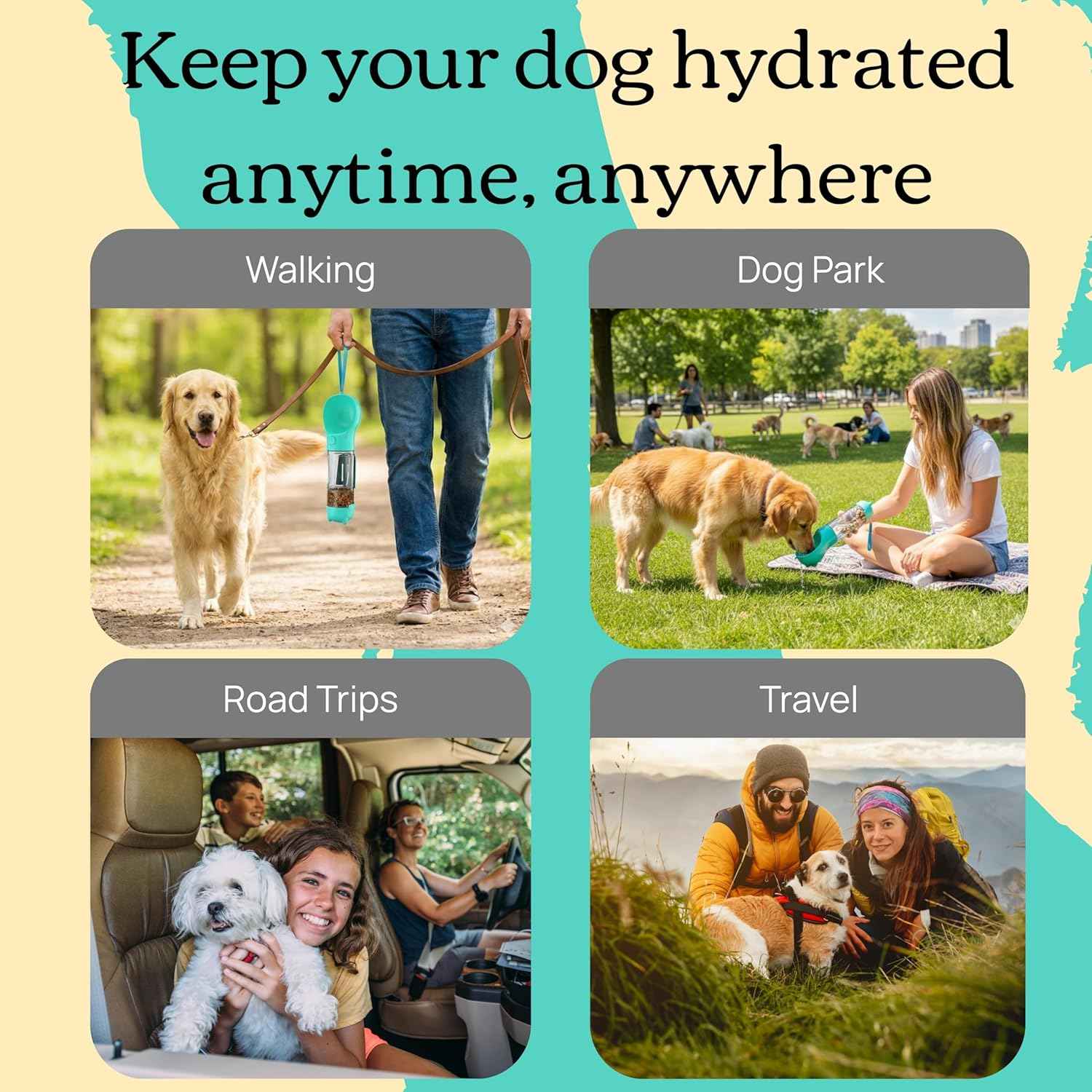 Pet multifunctional water cup Going with the dog