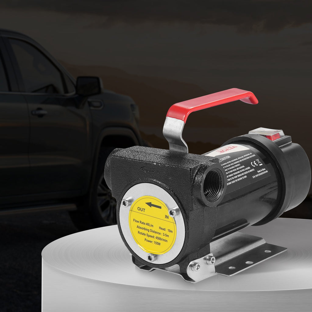Fuel Transfer Pump 12V 10 GPM 1/4 HP Diesel Pump With Auto Fuel Nozzle and Carrying Case - Shop NCLC