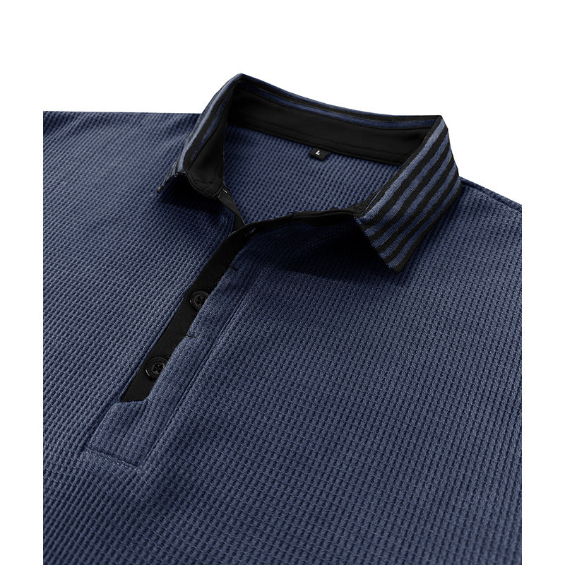 Men's Solid Color Polo Collar Casual Short Sleeve - Shop NCLC