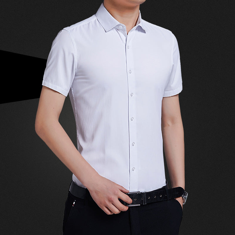 Solid Color Business Non-iron Professional Formal Wear Loose Casual Shirt For Men - Shop NCLC