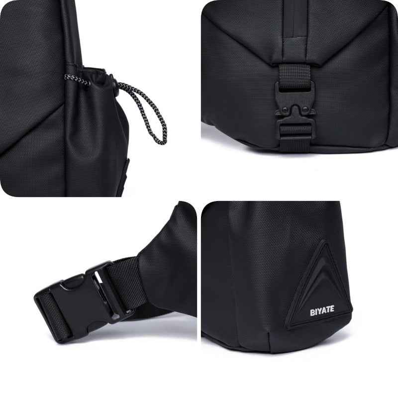 Men's Waterproof Tactical Triangle Crossbody Chest Bag – Anti-Theft Motorcycle Sling Pack