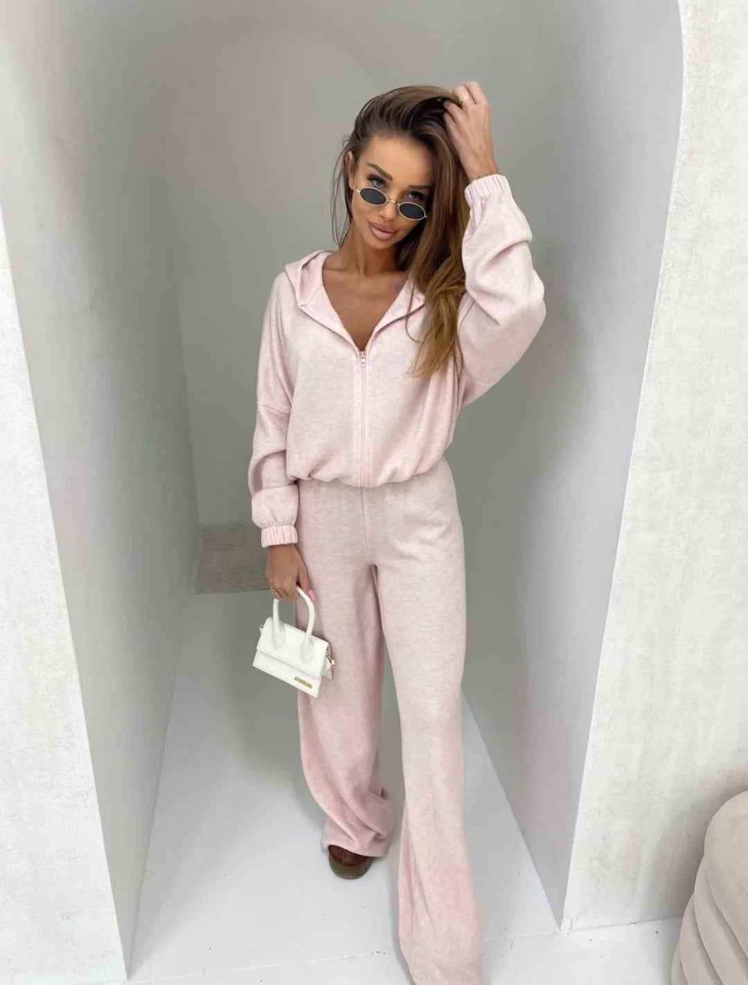 Elastic Trousers Two-piece Set Women