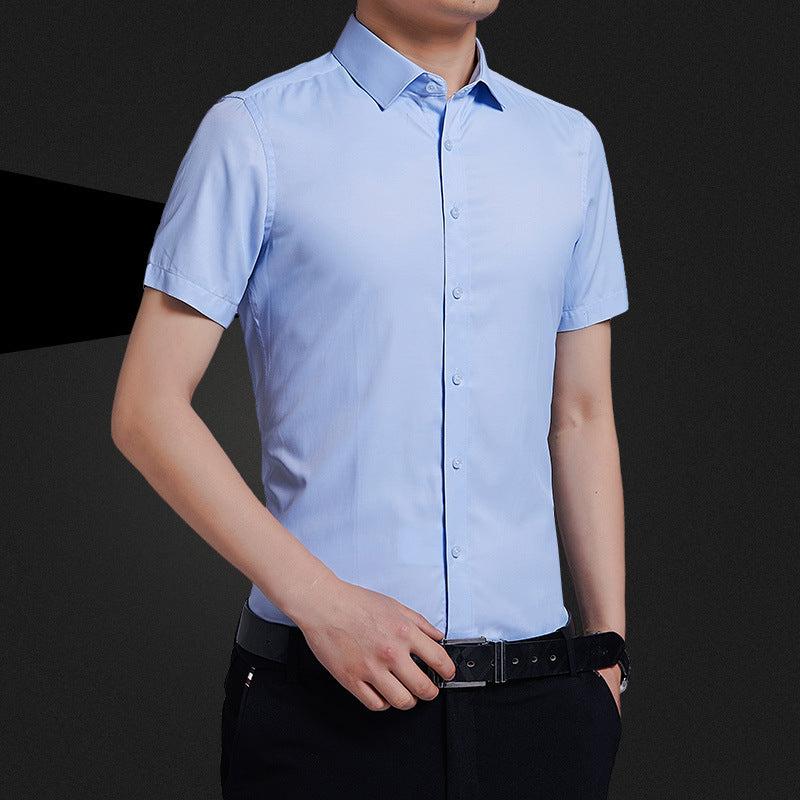 Solid Color Business Non-iron Professional Formal Wear Loose Casual Shirt For Men - Shop NCLC