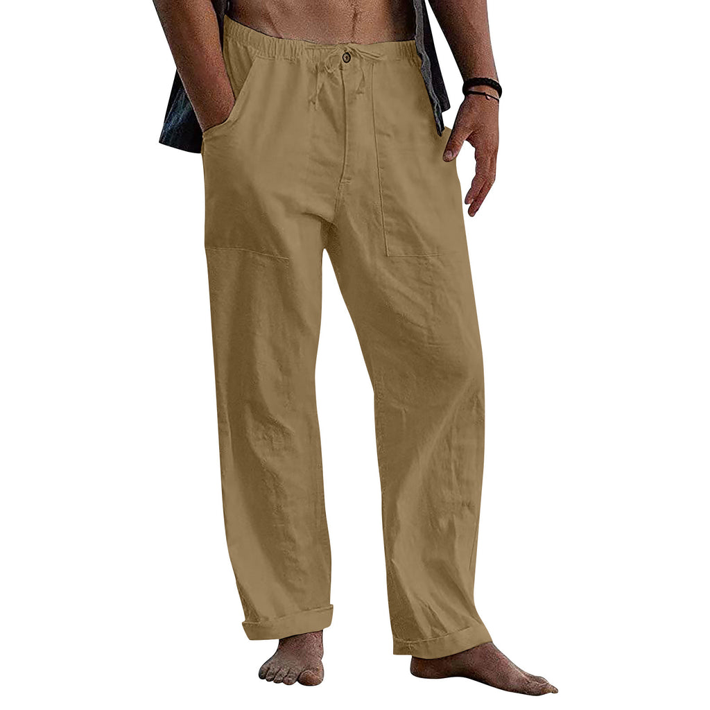 Drawstring Casual Pants Summer Solid Color Trousers - Shop NCLC