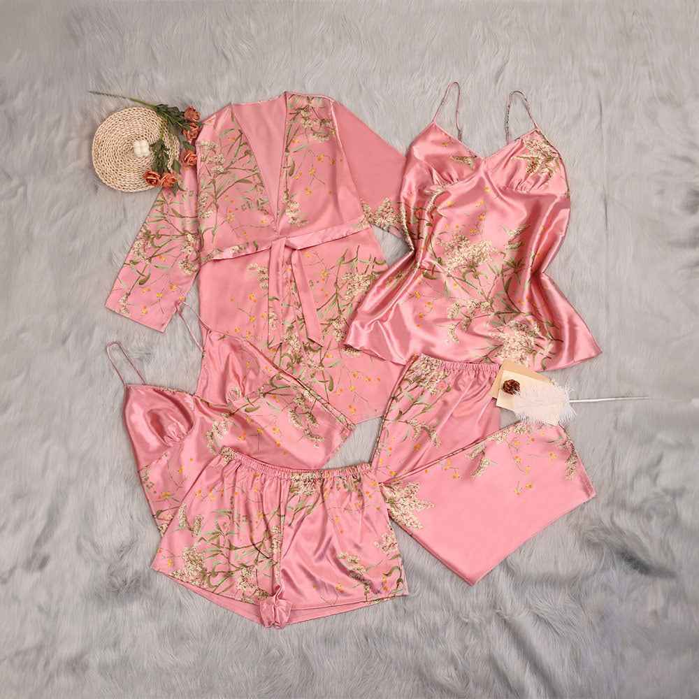 Large-Size 5-Piece Pajama Set For Women