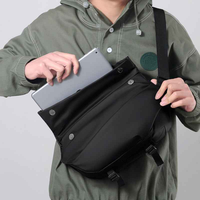 Men's Anti-Theft Waterproof Crossbody Sling Bag – Functional Motorcycle Chest Backpack with USB Charger Port