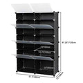 7-Tier Portable 28 Pair Shoe Rack Organizer 14 Grids Tower Shelf Storage Cabinet Stand Expandable For Heels, Boots, Slippers, Black RT