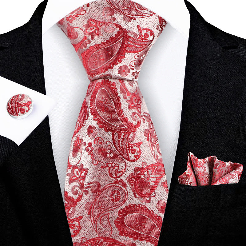 Jacquard-embroidered Cashew Flower Tie - Shop NCLC