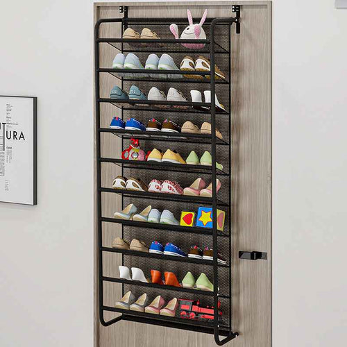 1PC20-30 Pairs Over Door Shoe Organizer, Space Saving 10 Tier Shoe Rack