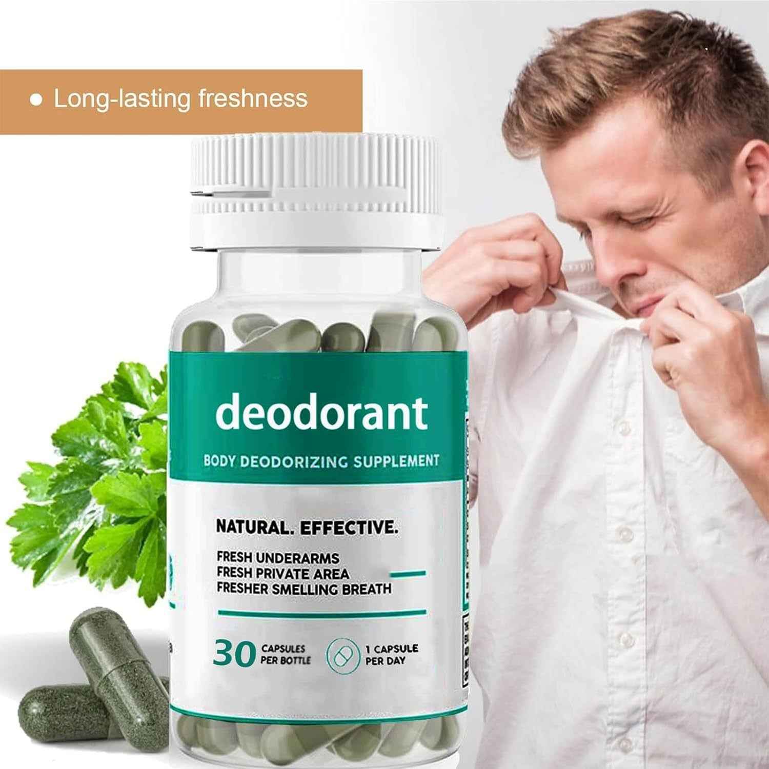 Premium Chlorophyll Capsules | High-Potency Supergreen Antioxidant & Natural Deodorizer | 200mg